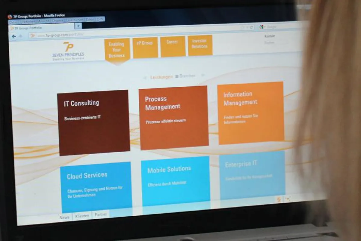 Neue 7P-Webseite: Das Design orientiert sich bereits an der kommenden Kachelstruktur von Windows 8.
