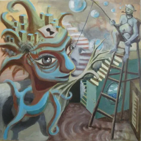 Bild: Ausstellung surrealistischer Bilder von Marit Dahlstrom