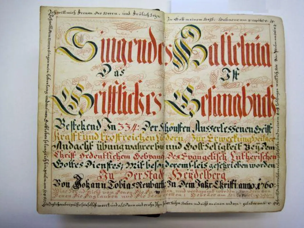 Handgeschriebenes Gesangbuch aus Heidelberg von 1760