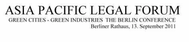 Asia Pacific Legal Forum: Projektentwicklung: Rechtsfragen bei Projekten in Asien Bild: Asia Pacific Legal Forum: Projektentwicklung: Rechtsfragen bei Projekten in Asien