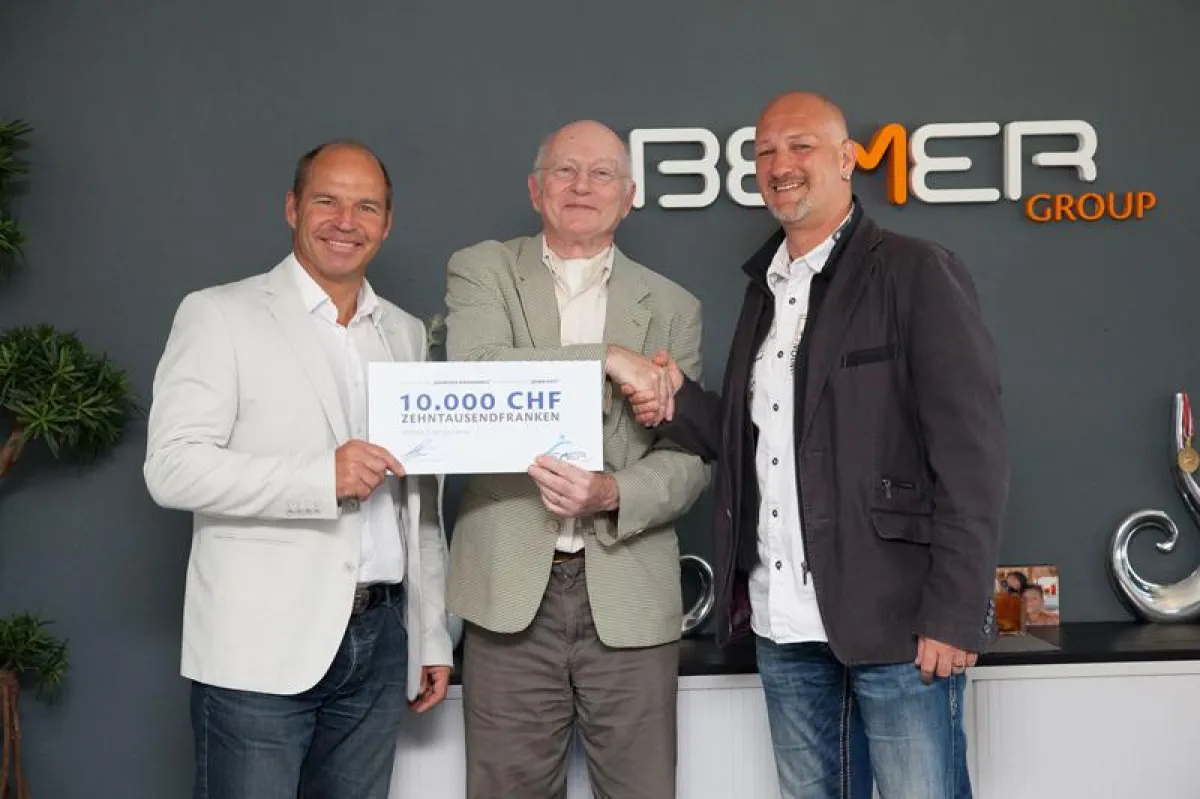 Von links nach rechts: Marc Girardelli, Prof. Dr. Paul Imbach (Kinderhospit Schweiz), Pit Gleim