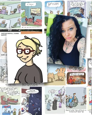 Bild: Sängerin Steffi Dorn und Cartoonistin MENZE "feiern" Katy Perrys Weltraumtrip