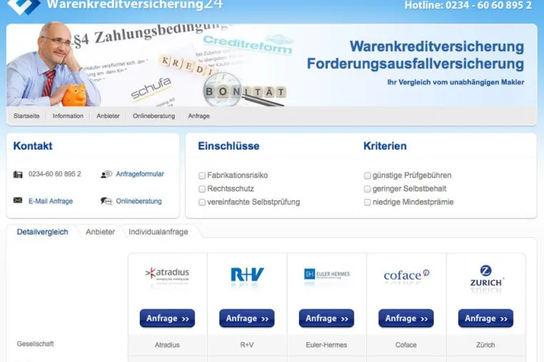 Bild: Erster Onlinevergleich für die Warenkreditversicherung