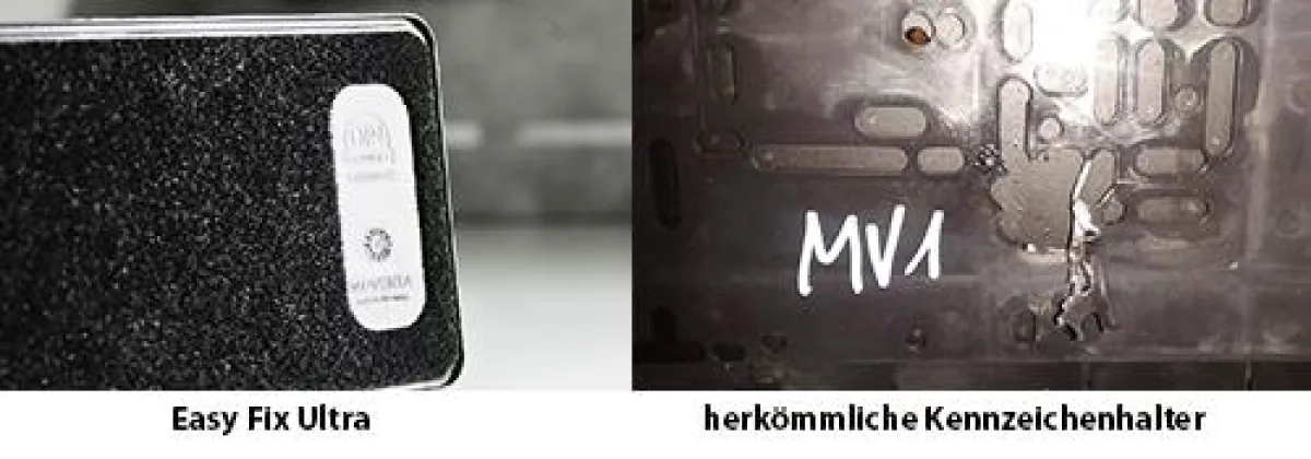 Easy Fix Ultra im Vergleich zu herkömmlichen Kennzeichenhaltern