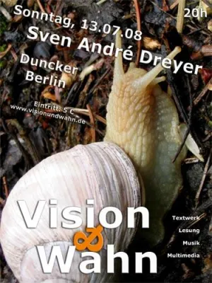Bild: Berliner Lesereihe "Vision und Wahn" im Juli mit Sven-André Dreyer