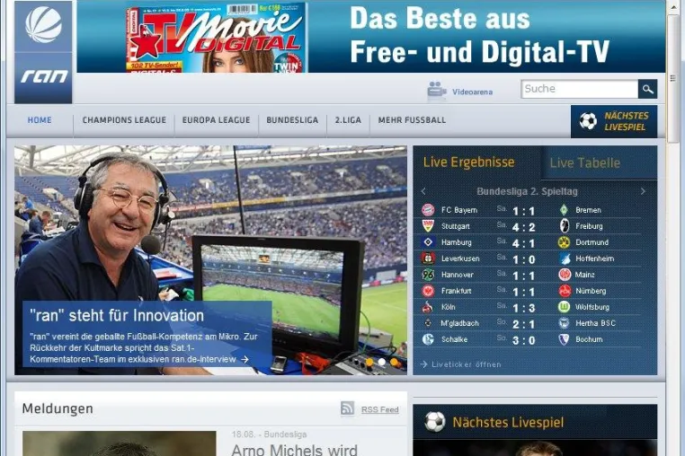 Bild: UEFA Champions League und UEFA Europa League bei ran.de – Technik by itechWorks