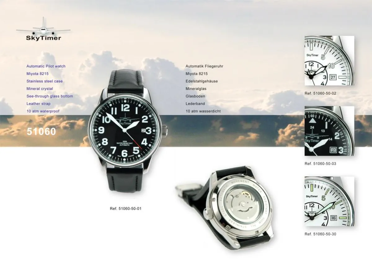 51060 - Klassische Fliegeruhren von SkyTimer / Quelle: skytimer.de