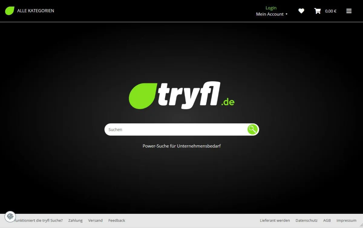 Screenshot Einkaufsplattform tryfl.de