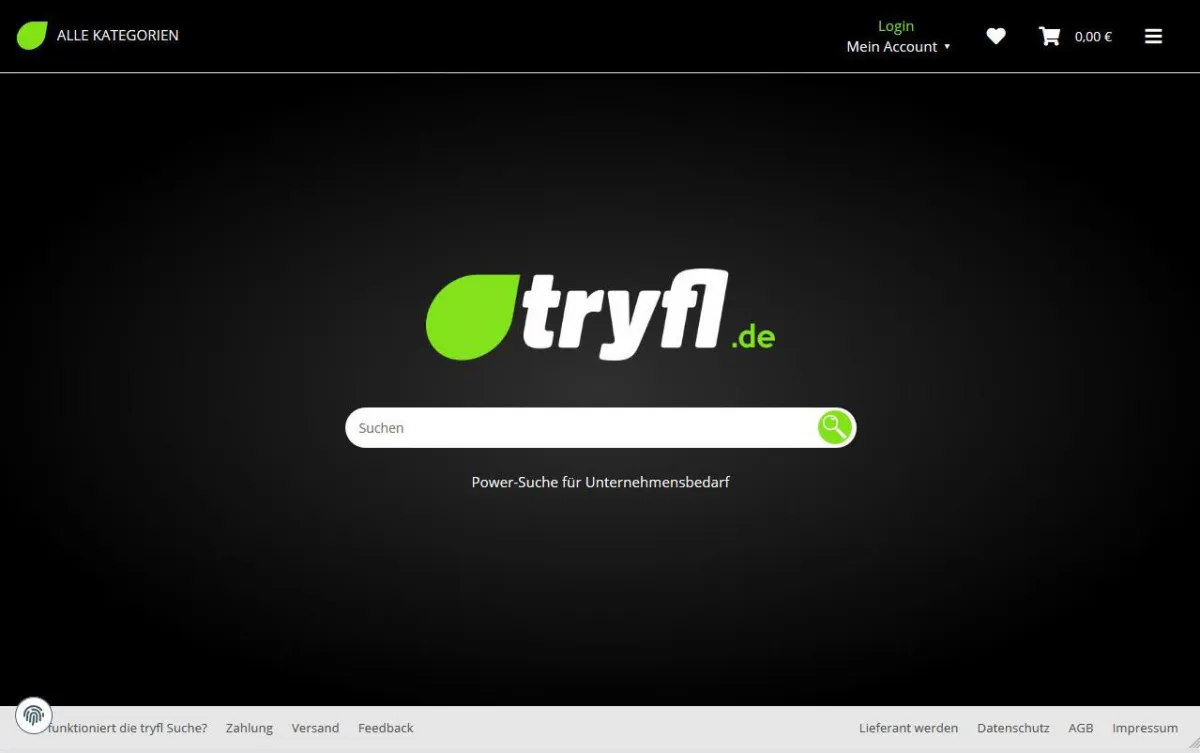Screenshot Einkaufsplattform tryfl.de