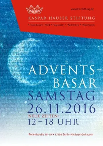 Bild: Willkommen zum traditionellen Kaspar-Hauser-Adventsbasar!