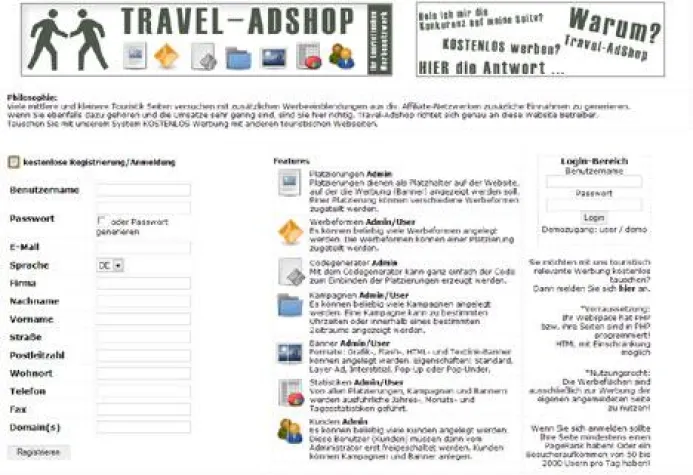 Bild: Kostenloser Tausch von Touristik Werbung mit dem Travel-AdShop System