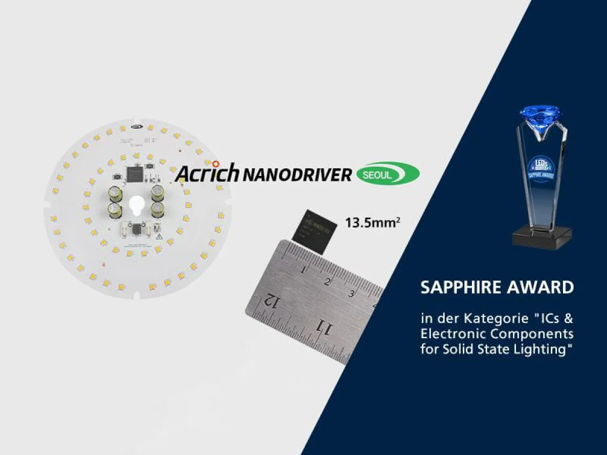 Acrich NanoDriver Serie gewinnt Sapphire Award