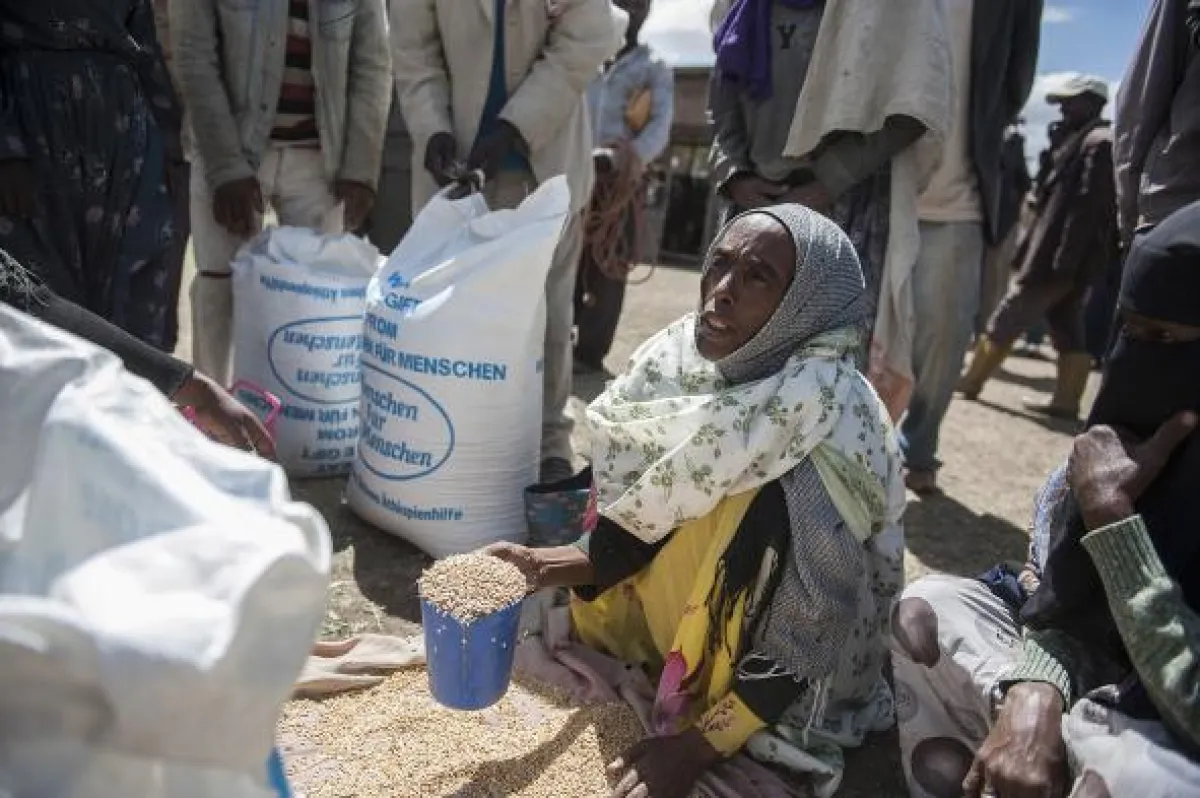 Nothilfe in Äthiopien: Nahrungsmittel werden verteilt