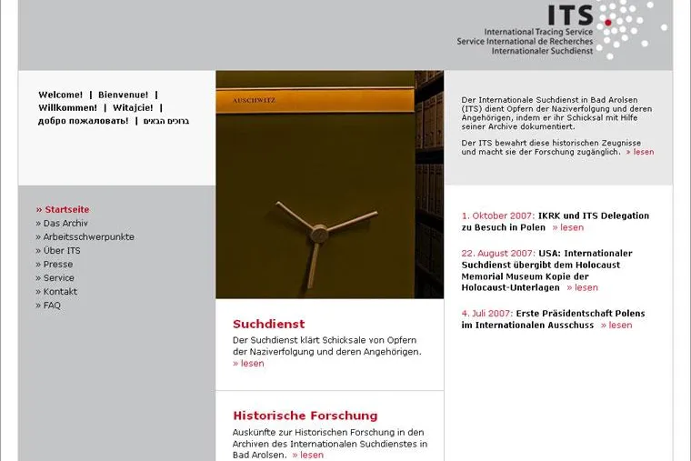 Bild: Neue Website von ITS bietet Opfern der Naziverfolgung und Forschern Dienstleistungen online