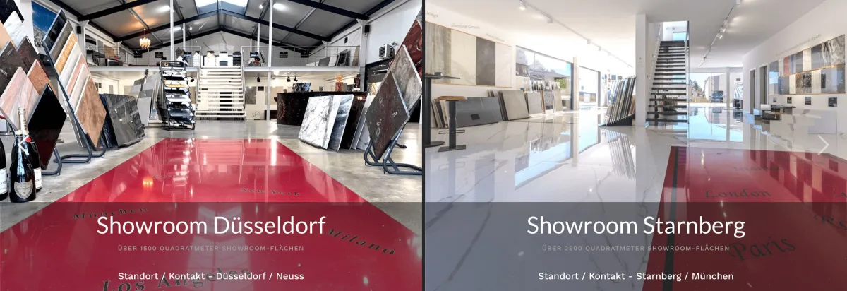 Über 2.500 qm Showroomflächen in den Showrooms München/Starnberg & Düsseldorf/Neuss