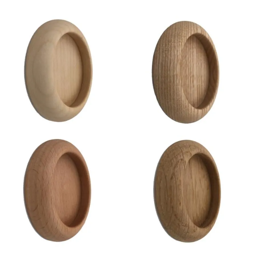 Griffmuscheln aus Holz (ol: Ahorn / or: Esche / ul: Buche / ul: Eiche)