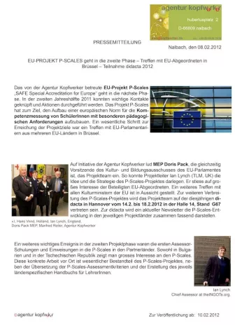 didacta 2012 - Agentur Kopfwerker stellt P-Scales vor Bild: didacta 2012 - Agentur Kopfwerker stellt P-Scales vor