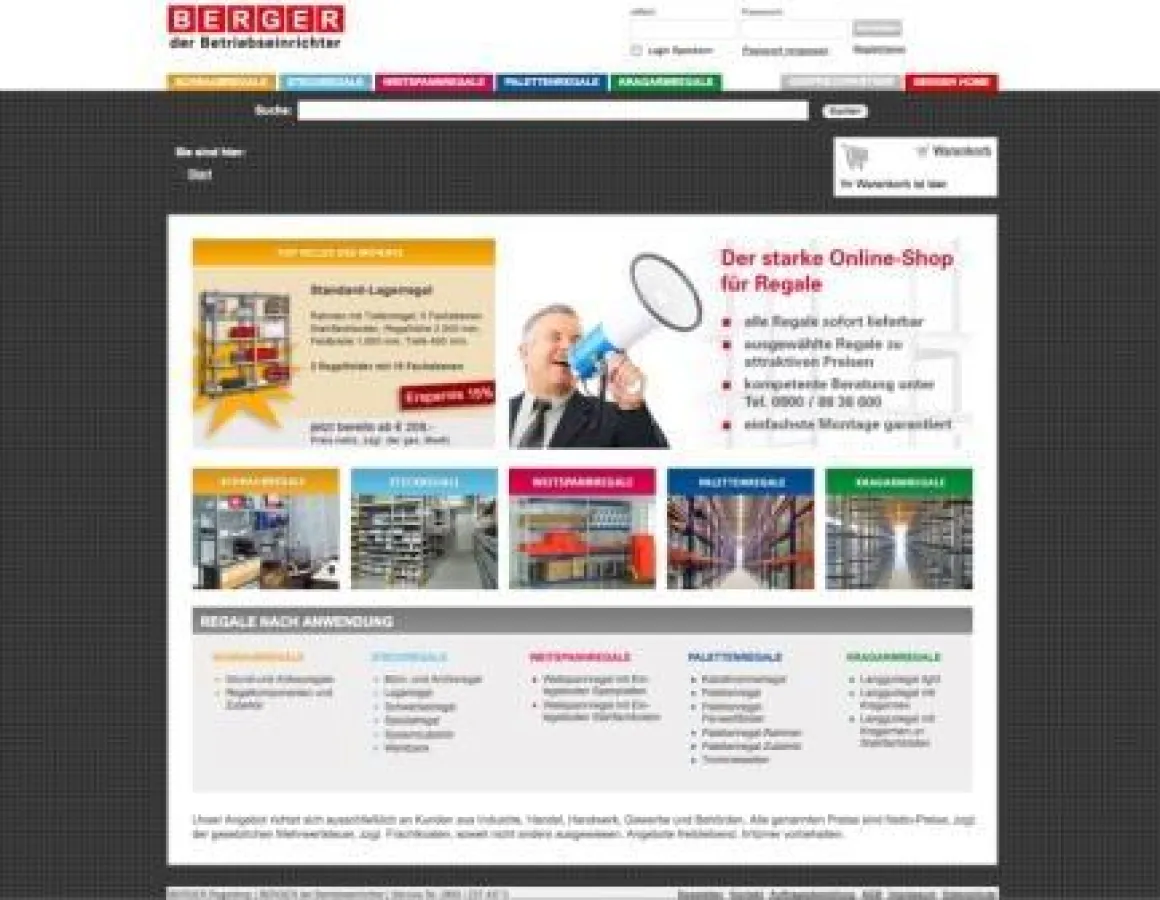 So sieht die Benutzeroberfläche des neuen Regal-Shops aus.