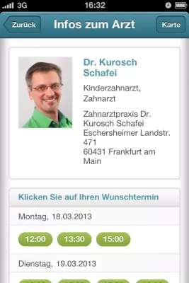 Bild: Per App mit einem Klick den nächsten Arzttermin buchen