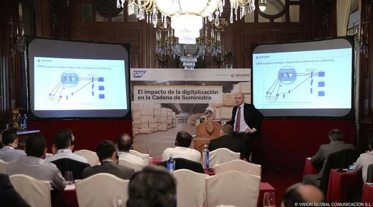 inconso auf spanischer SAP Logistik-Konferenz: Hohes Interesse an Lagerverwaltungslösungen mit SAP EWM Bild: inconso auf spanischer SAP Logistik-Konferenz: Hohes Interesse an Lagerverwaltungslösungen mit SAP EWM
