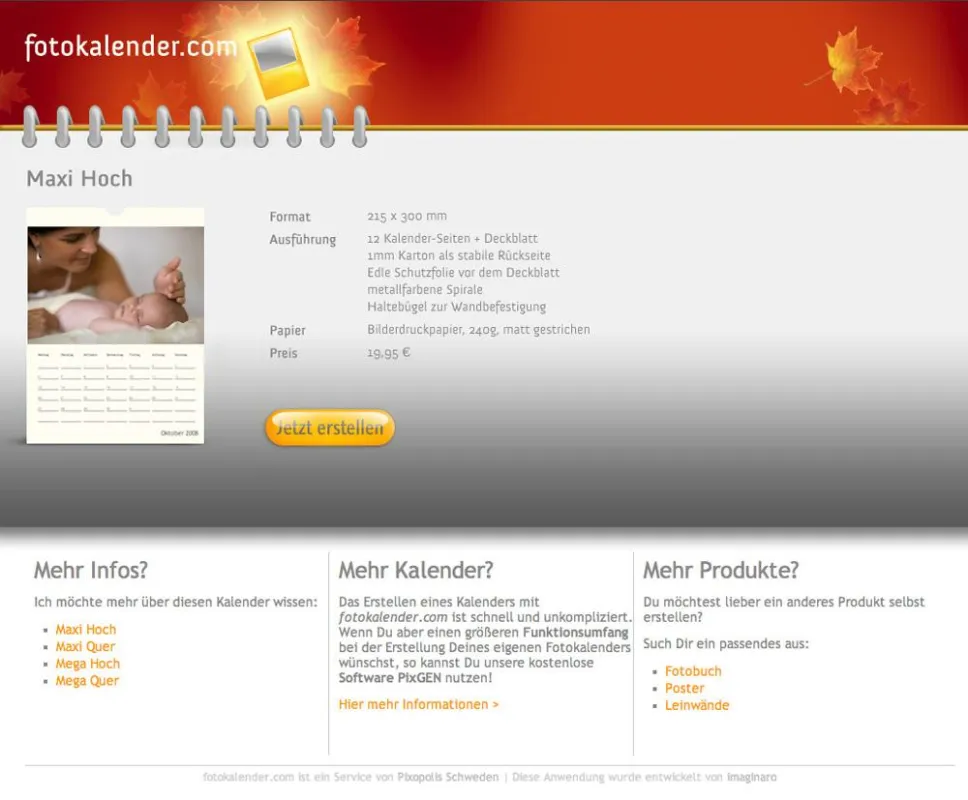 Fotokalender online selbst gestalten