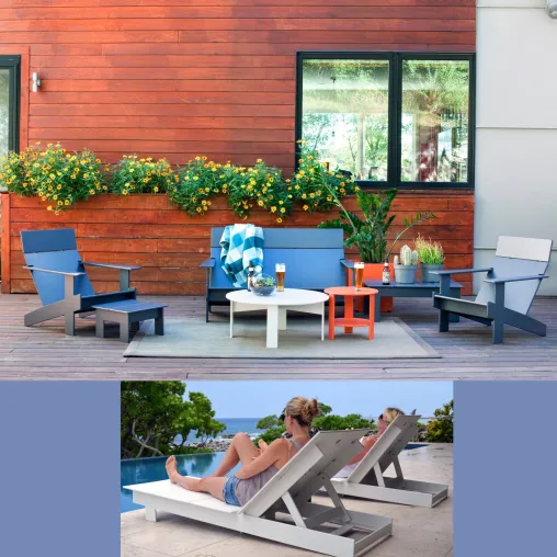 Bild: Wetterfeste Outdoormöbel aus recyceltem Kunststoff im angesagten Design 