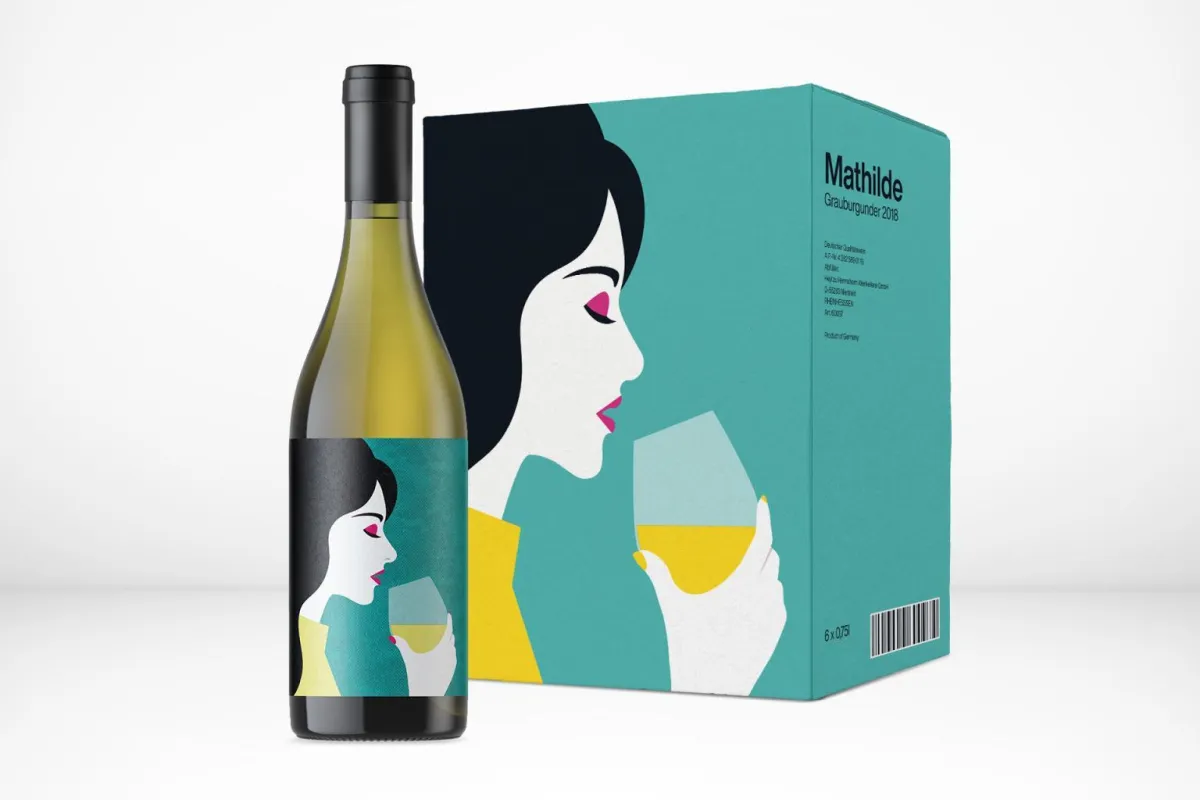 Verpackungsdesign Weinetikett von Mathilde