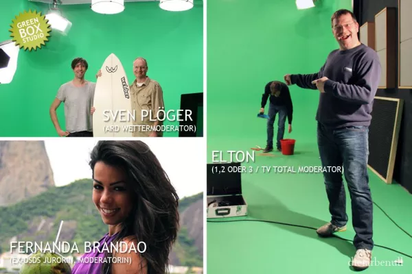 Bild: Fernanda Brandao, Elton und Sven Plöger vertrauen auf das Greenbox Studio von diefarbenull