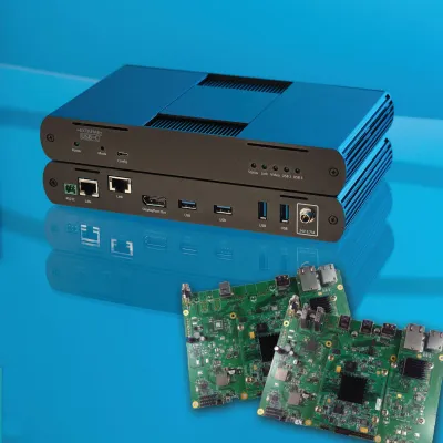 Bild: USB 3/2/1 + 4k DisplayPort bis 100m über ein einziges CAT-Kabel