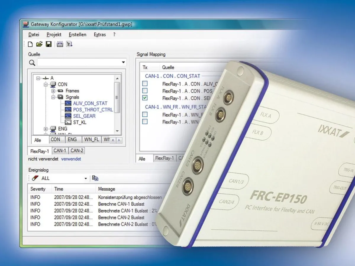 FlexRay/CAN-Gateway mit bis zu vier CAN-Schnittstellen