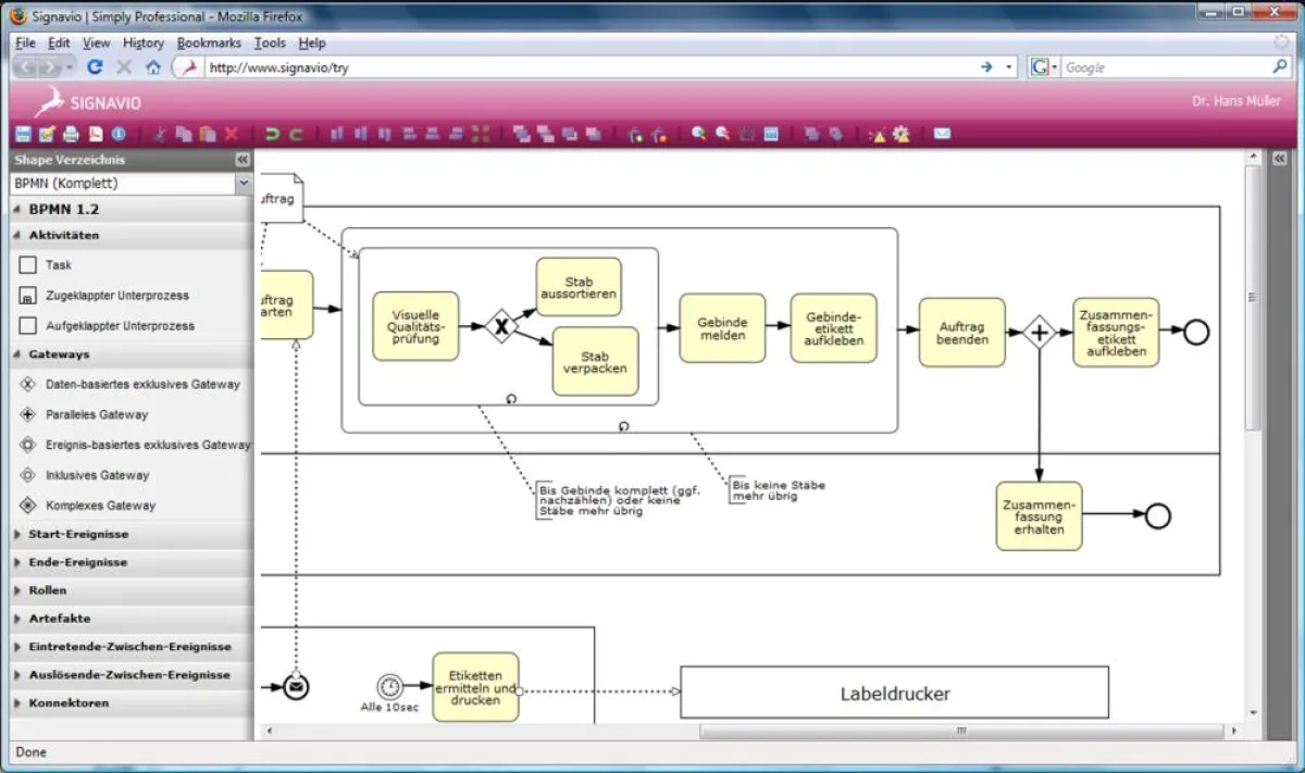 Prozessmodellierung im Web-Browser - erstmalig möglich dank innovativer Technologie von Signavio