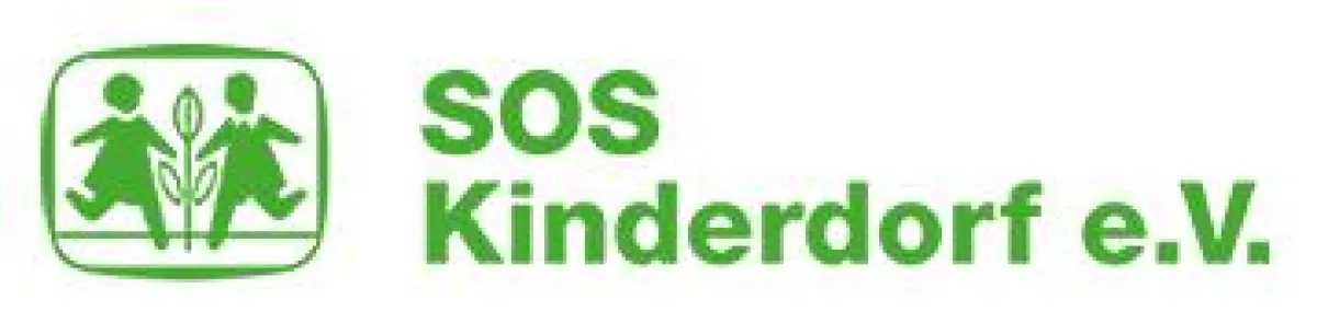 Logo des SOS Kinderdorf, für welches wir im kompletten Juni Geld sammeln!