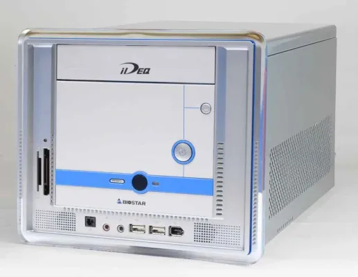 Bild: Computex 2005: BIOSTAR präsentiert seinen Mini PC iDEQ 350G basierend auf dem neuen Intel 945G Chipsatz