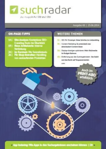 Bild: SEO-/SEM-Magazin suchradar gibt Website-Betreibern Tipps bei der On-Page-Optimierung