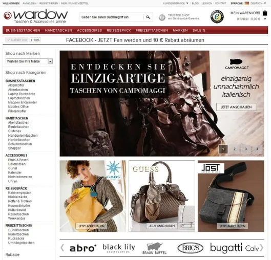 Bild: Taschen- und Accessoire-Spezialist wardow.com kündigt 30 neue Markenkooperationen in 2012 an