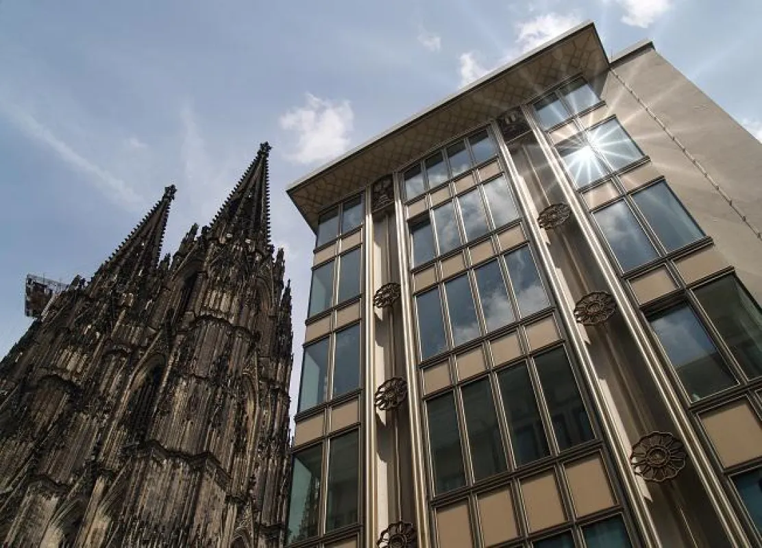 Das denkmalgerecht revitalisierte Blau-Gold-Haus Köln