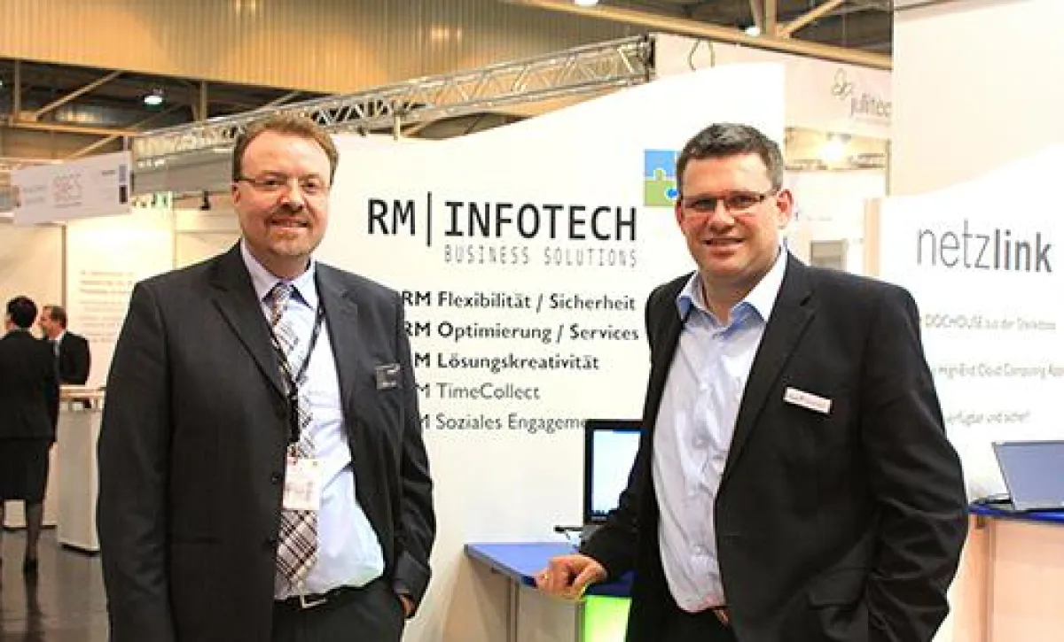 Am Infostand CRM-expo in Essen