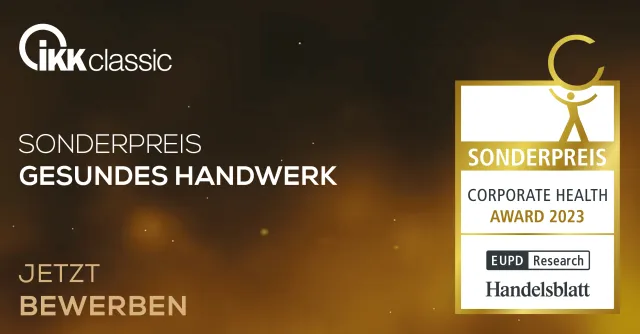 Bild: Corporate Heath Award 2023: Bewerbungsstart für Sonderpreis “Gesundes Handwerk“