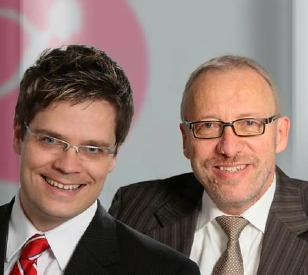 Markus Schaumlöffel (links) und Klaus Weinberger (rechts), Geschäftsführer von proteco
