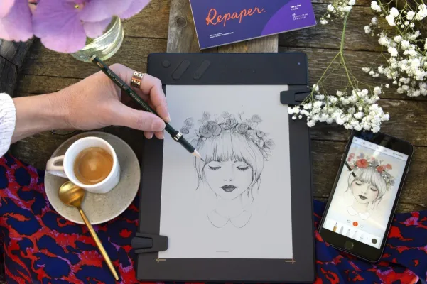 Bild: Quinta ist offizieller Distributor der Repaper Stift & Papier Grafiktabletts von iskn