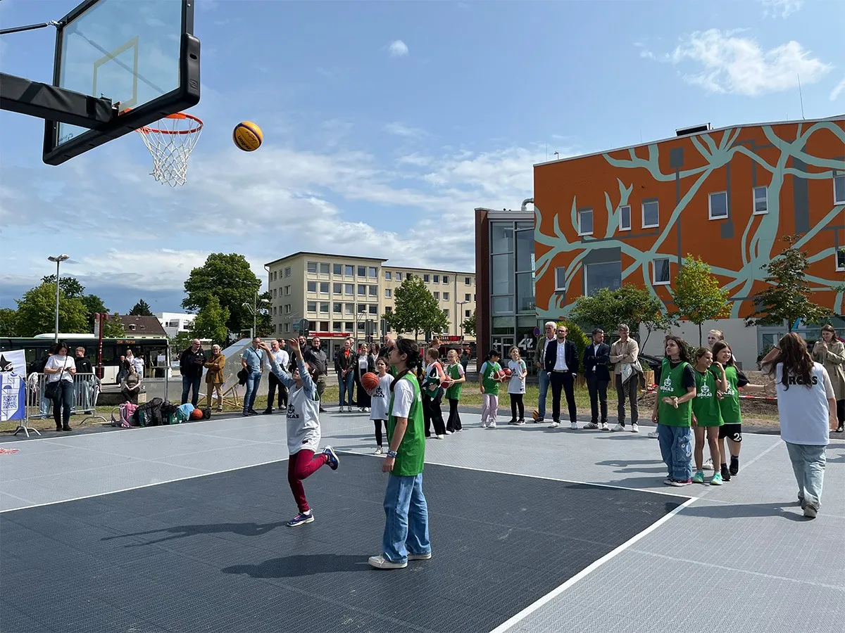 Rückblick zur Eröffnung der 3x3 Basketballanlage im Juni (© WMG Wolfsburg)