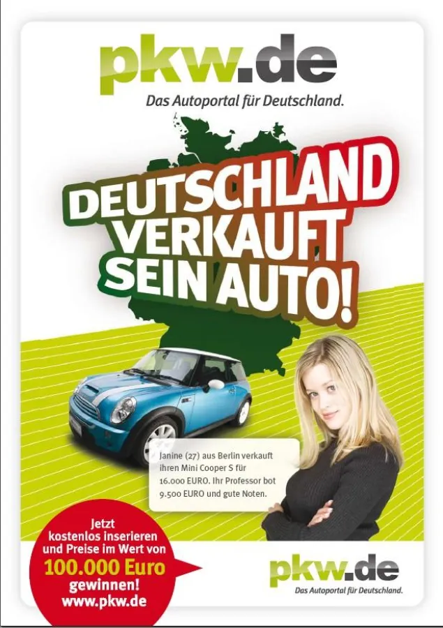 Das Plakat der aktuellen pkw.de Kampagne