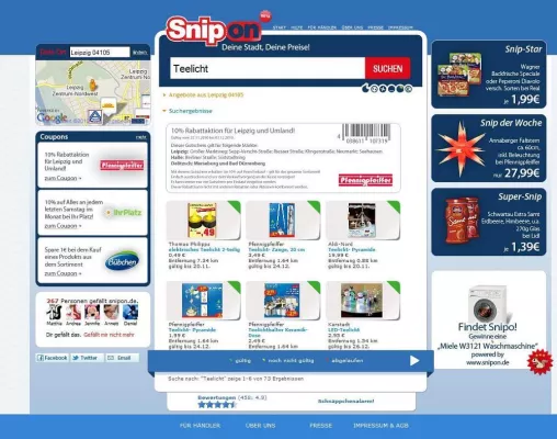 Bild: Pfennigpfeiffer und snipon.de testen exklusiv in Leipzig und Umgebung das Konzept von Local-Couponing