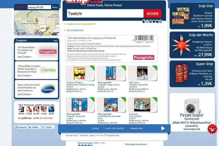Bild: Pfennigpfeiffer und snipon.de testen exklusiv in Leipzig und Umgebung das Konzept von Local-Couponing