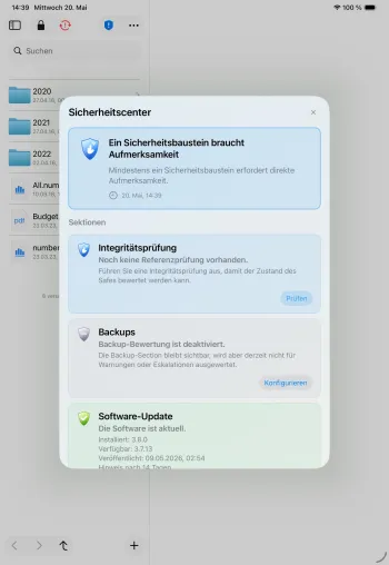 Bild: SimpleumSafe 3.8: Neues Sicherheitscenter bündelt Vorsorge für wichtige Dokumente