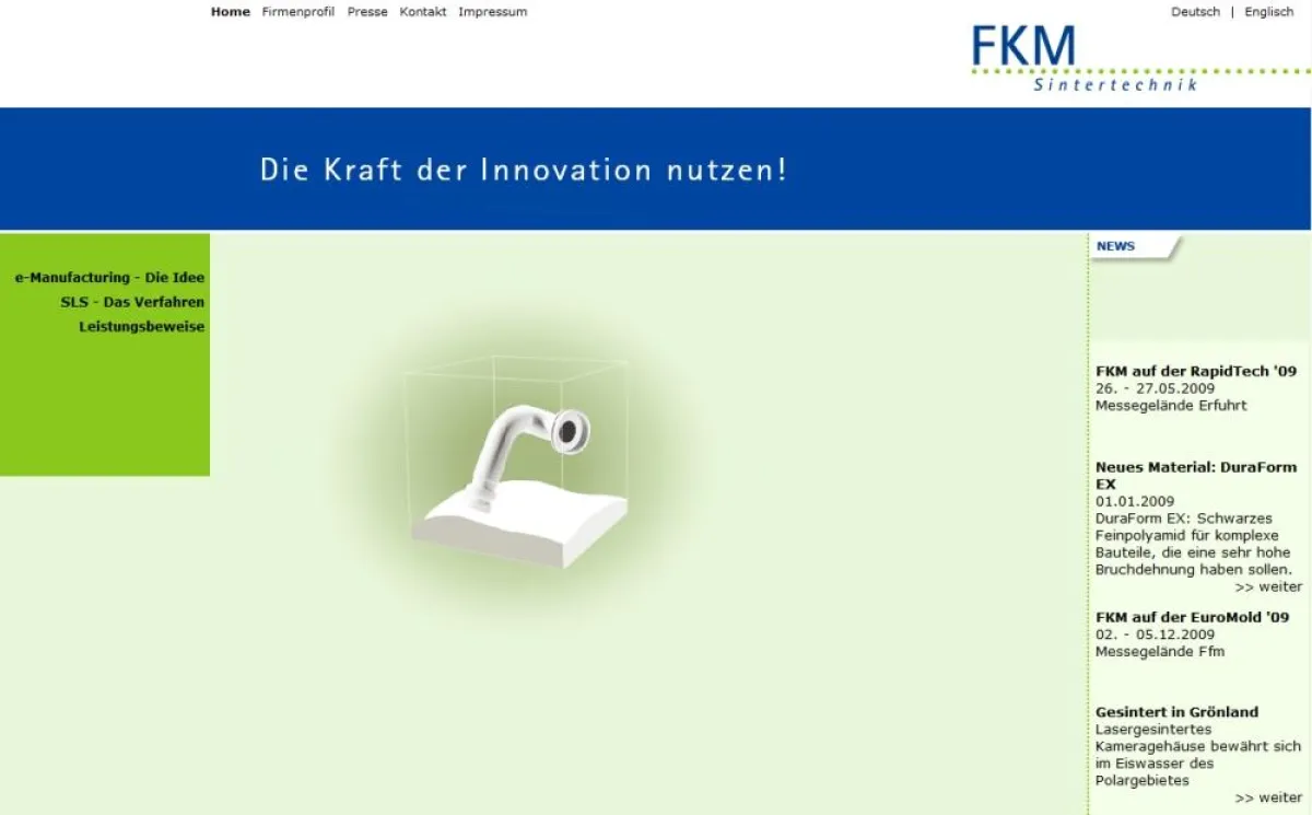 Homepage von FKM Sintertechnik GmbH