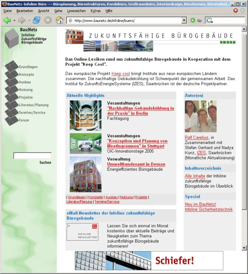 Startseite www.BauNetz.de/infoline/buero