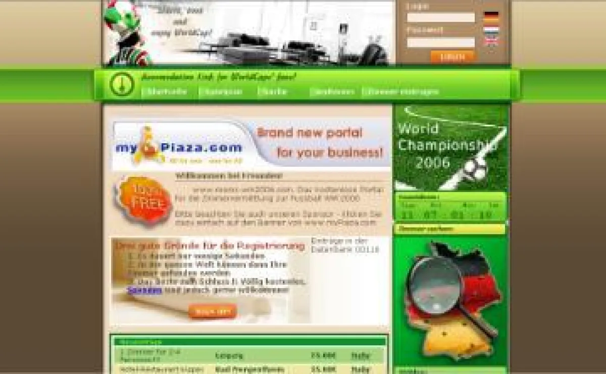 Das kostenlsoe Zimmerportal rooms-wm2006.com