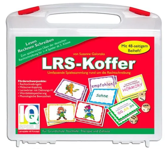 LRS-Koffer von IQ-Spiele mit dem Dyslexia-Quality-Award 2012 ausgezeichnet Bild: LRS-Koffer von IQ-Spiele mit dem Dyslexia-Quality-Award 2012 ausgezeichnet