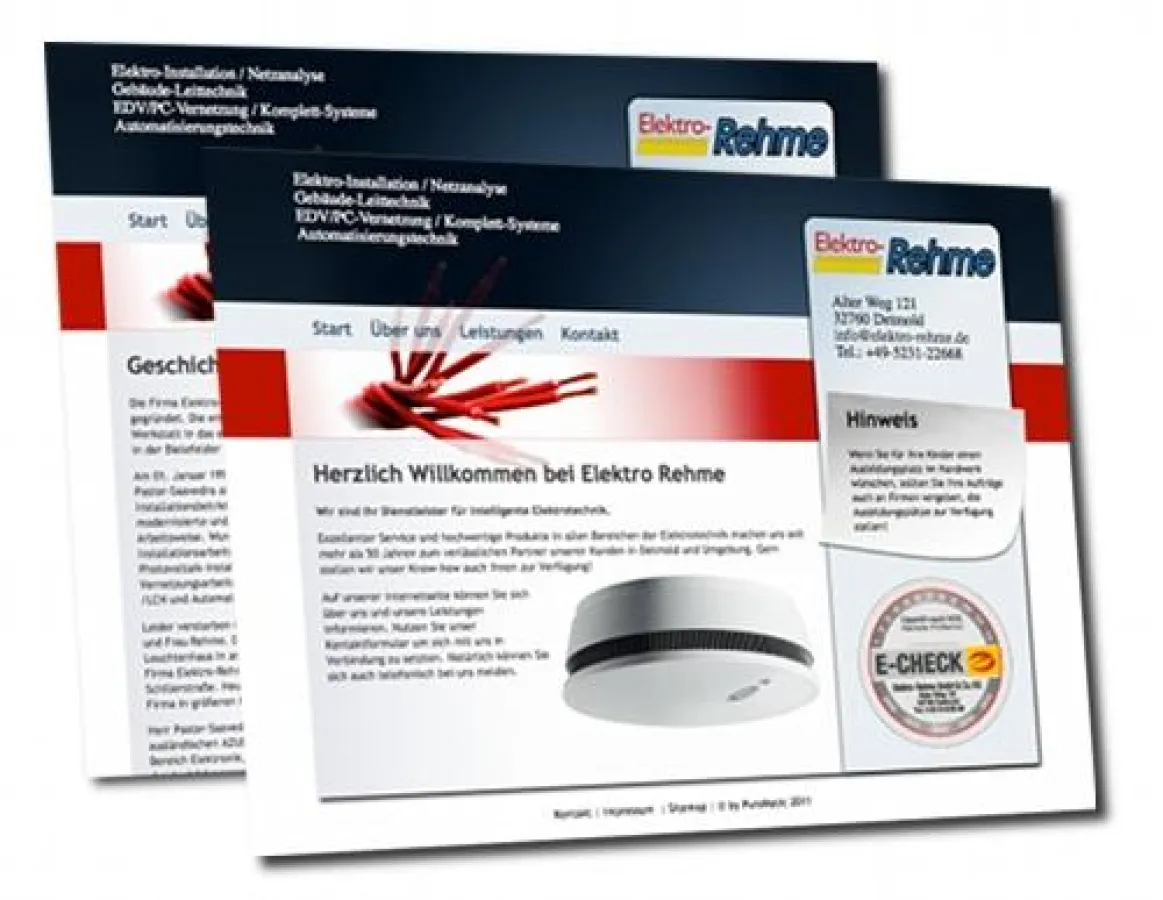 Internetauftritt der Firma Elektro Rehme GmbH aus Detmold